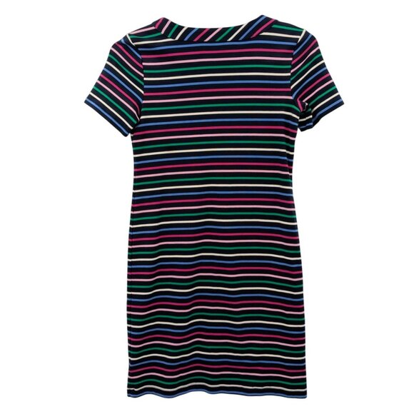 Striped Knit Shift Dress Women Size S Talbots Bow Neck Preppy Y2K Office Coastal - Picture 2 of 8